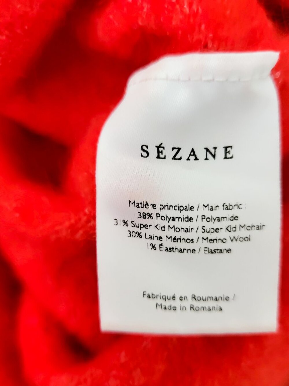 Sezane Leon Jumper Sweater in Red Medium - Picture 7 of 8